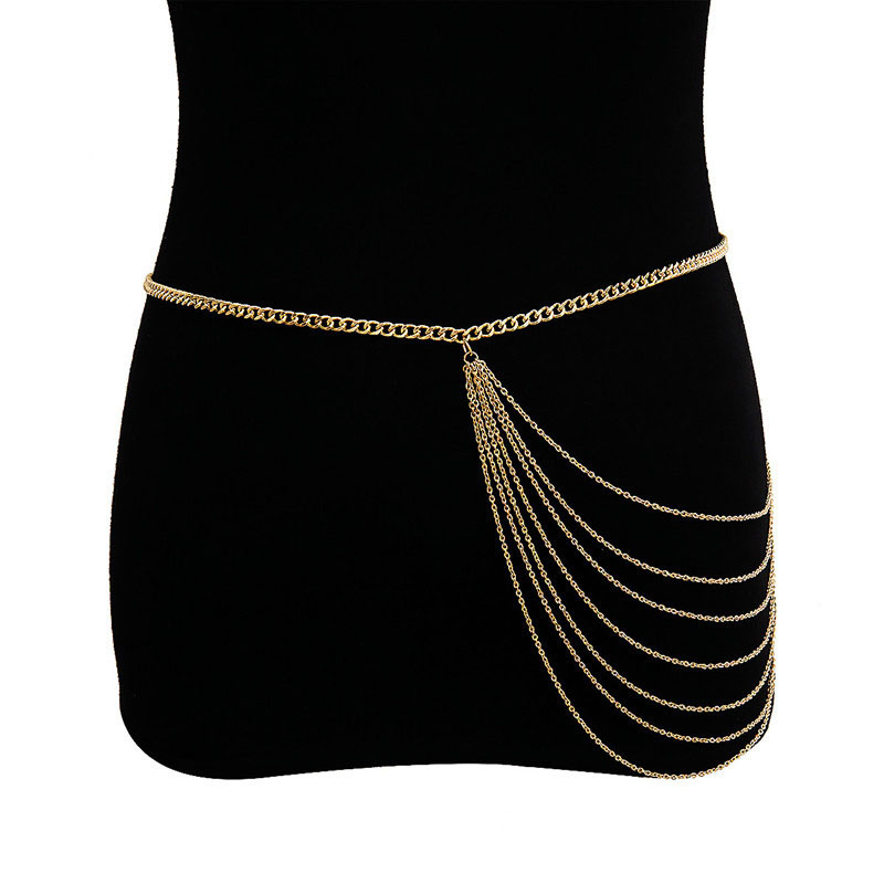 Fashion Sexy Geometric U-shaped Exaggerated Multi-layer Tassel Chain Waist Chain Vendors