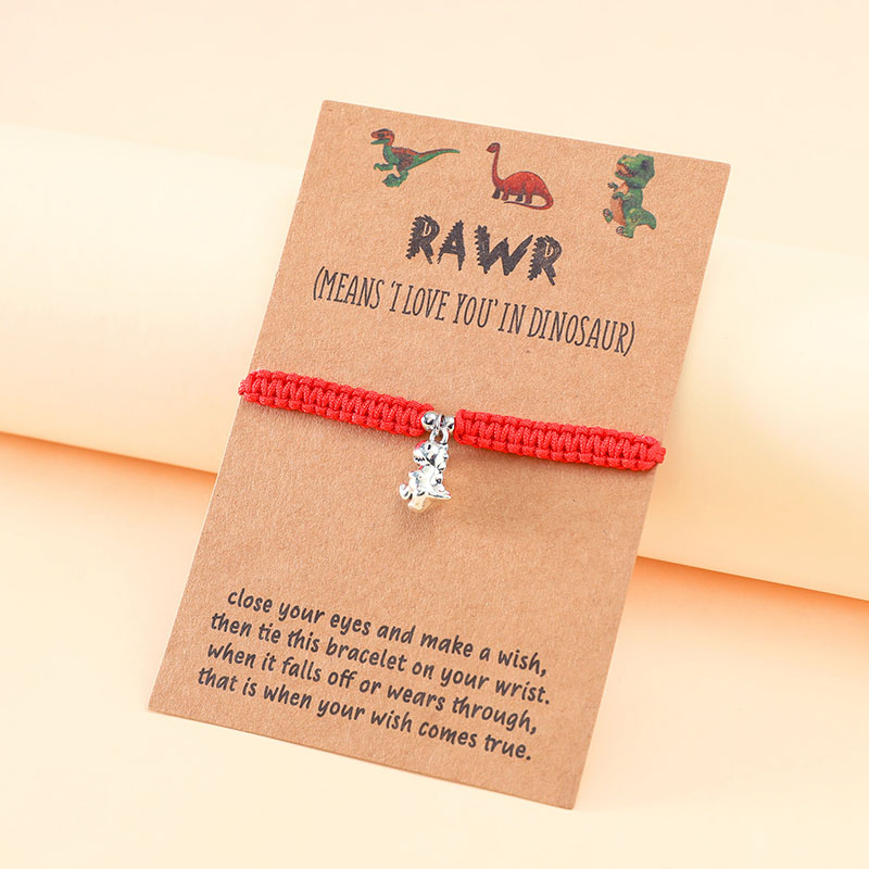 Small Dinosaur Flat Knot Woven Card Bracelet Distributors