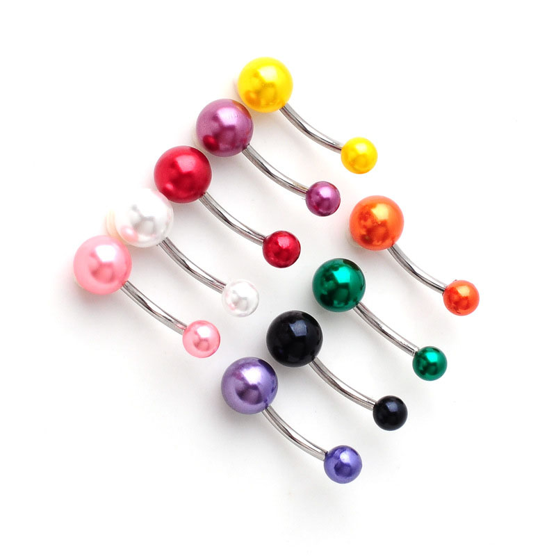 Piercing Electroplated Baked Pearl Belly Button Ring Vendors