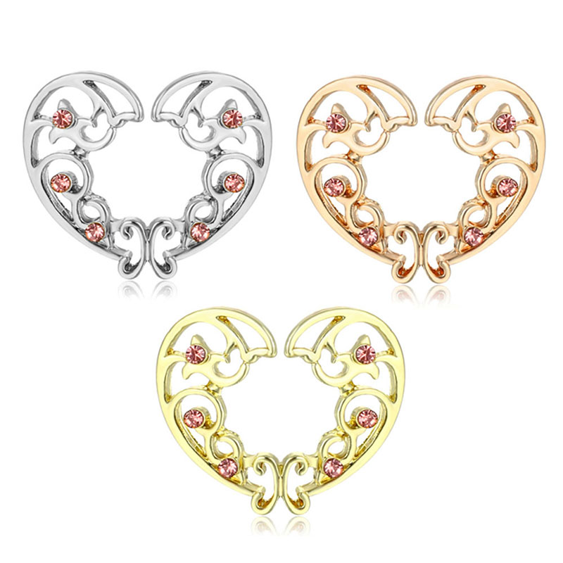 Sexy Piercing Without Piercing Peach Heart With Diamonds Rodless Nipple Studs Suppliers