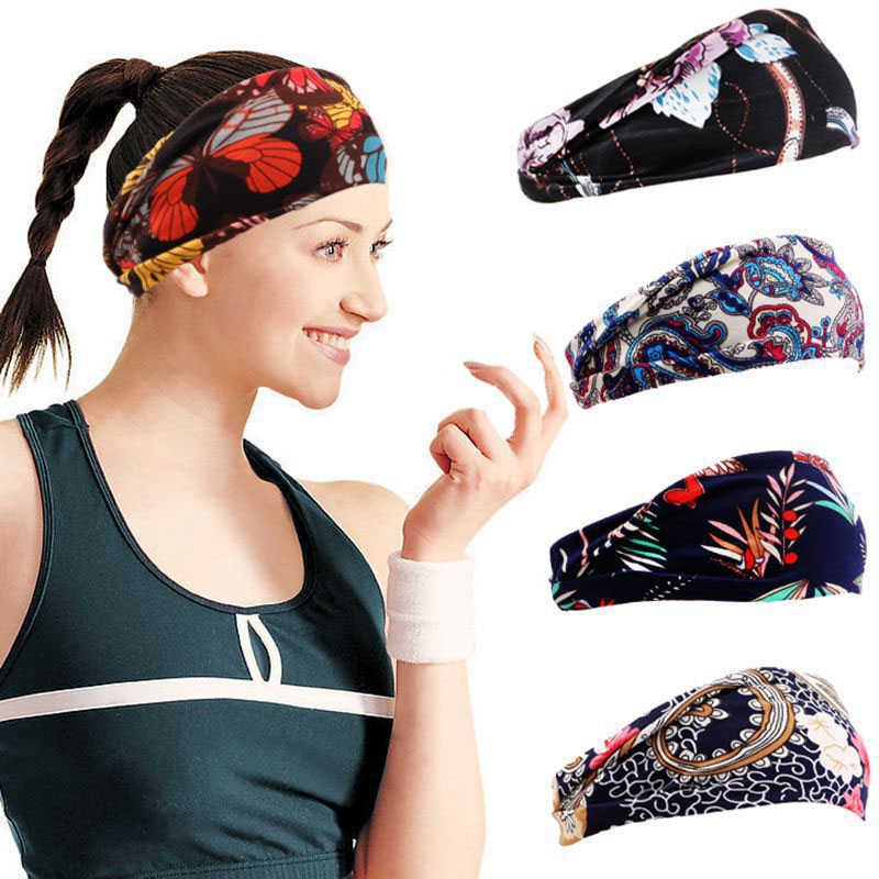 Printed Sports Yoga Wide Side Hair Band Vendors