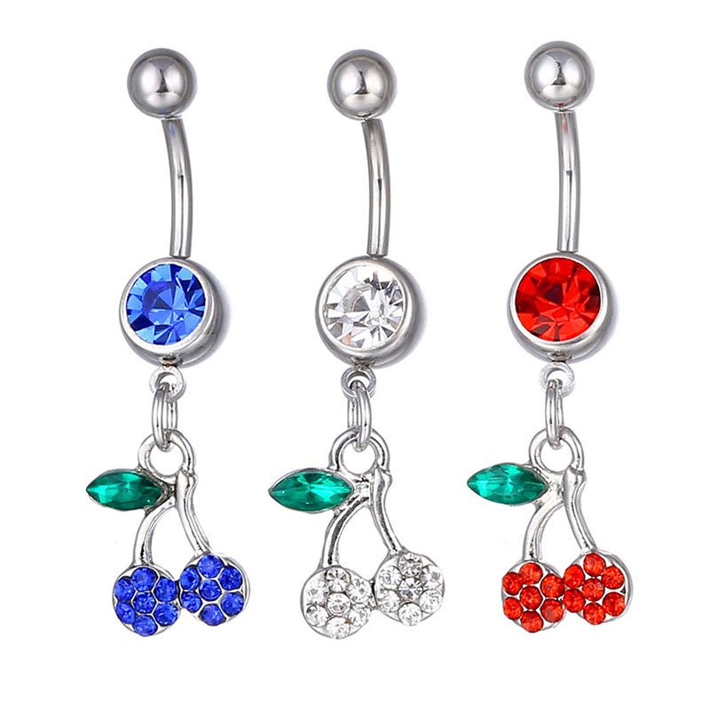 Piercing With Diamond Fruit Cherry Belly Button Ring Vendors