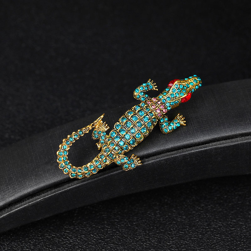Animal Alloy Crocodile Fashion Brooch With Diamonds Distributor