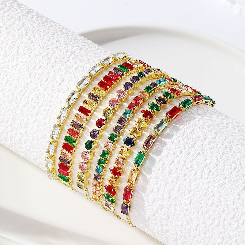 Wholesale Jewelry Adjustable Micro-set Colorful Zirconia Bracelet