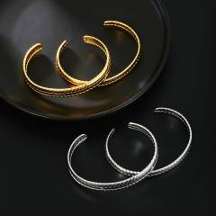 Wholesale Jewelry Fashion Popular Titanium Steel Stainless Steel Adjustable Opening Pattern Twist Woven Bracelet