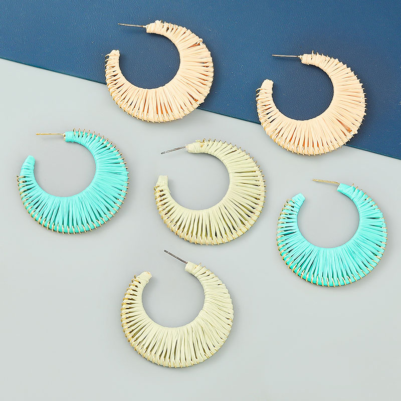 Raffia Woven C-shaped Earrings Vendors