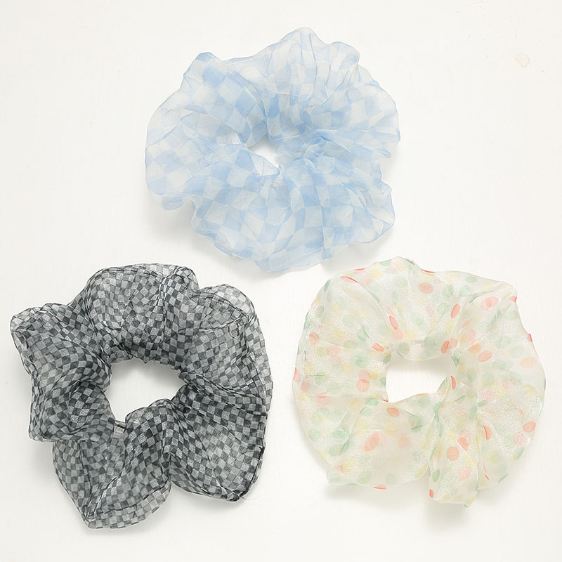 Wholesale Jewelry Simple Small Polka Dot Square Chiffon Large Intestine Ring Hair Rope