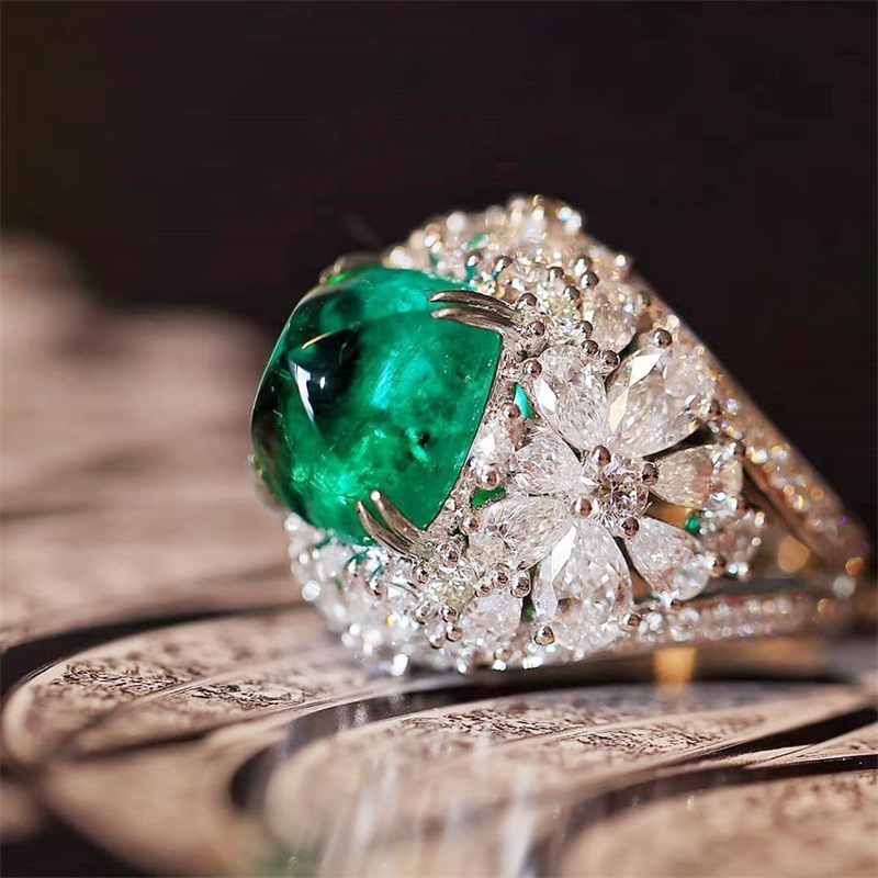 Wholesale Classic Grandmother Green Zircon Ring