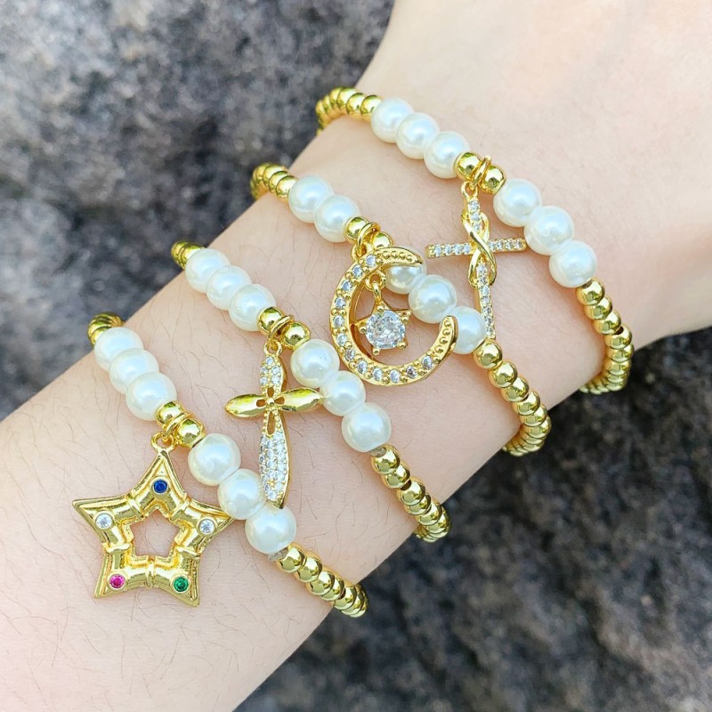 Wholesale Pearl Cross Bracelet