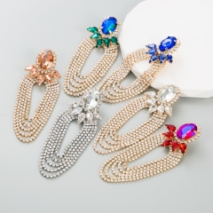 Wholesale Claw Chain Alloy Diamond Tassel Earrings