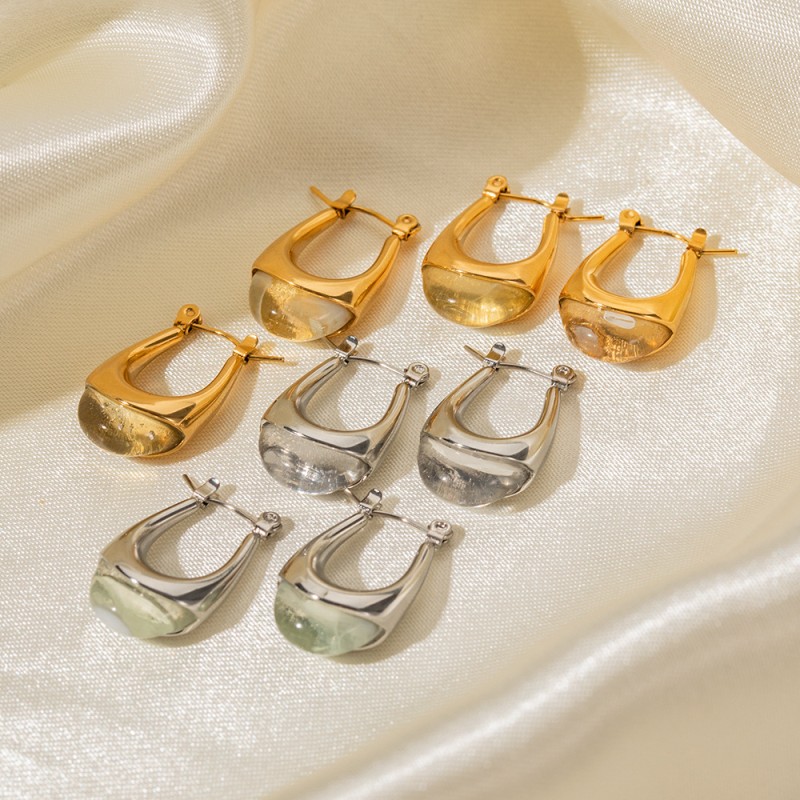 Wholesale 18k Gold Resin Earrings