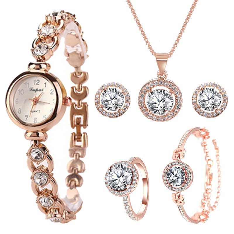 Elegant Diamond Disc Quartz Watch Ladies Watch Set Wholesalers