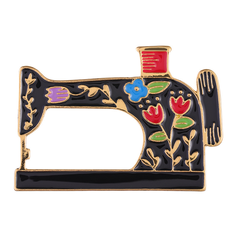 Chinese Style Facial Makeup Brooch Vintage Sewing Machine Collar Pin Badge Wholesalers
