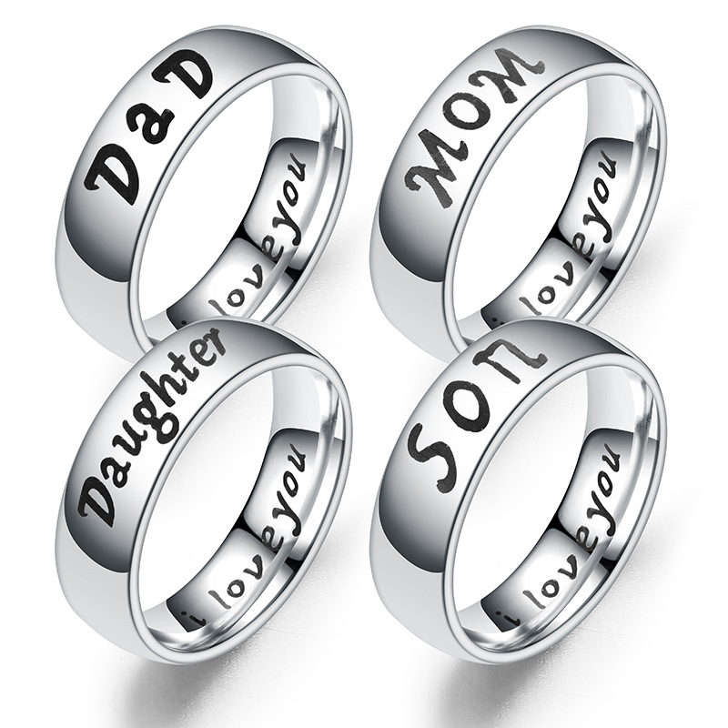 LOVE MOM SON DAUGHTER Family Warm Couple Family Ring Wholesalers
