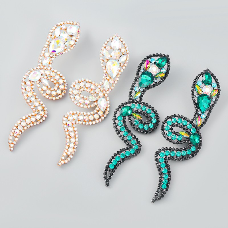 Diamond-encrusted Snake Earrings Wholesalers