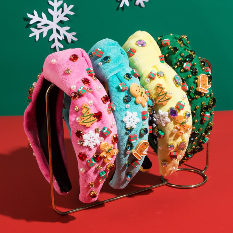 Christmas Flannel Encrusted Snowflake Headband Wholesalers