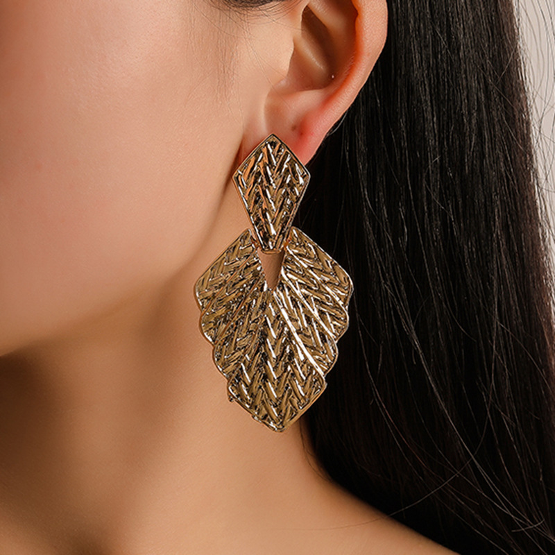 Irregular Frosted Leaf Earrings Wholesalers