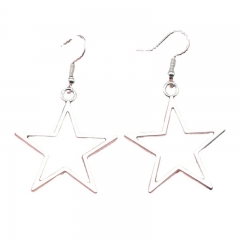 Silver 36x 33mm Hollow Star Pendant Necklace Earrings Wholesalers