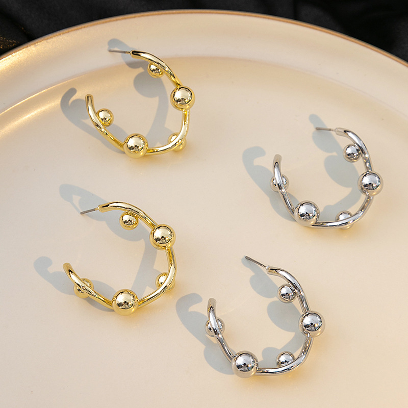 Silver Needle Circle Earrings Wholesalers