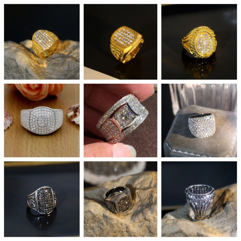 Full Diamond Wide Face Men's Ring Wholesalers