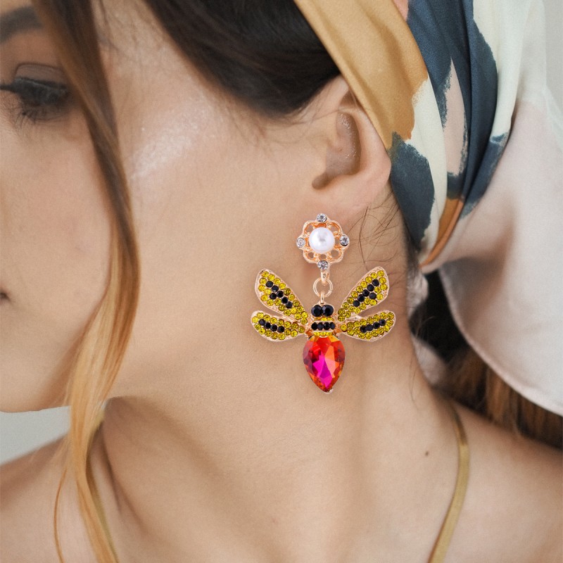 Colored Diamond Bee Earrings Wholesalers