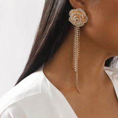 Full Diamond Stereo Camellia Earrings Necklace Wholesalers