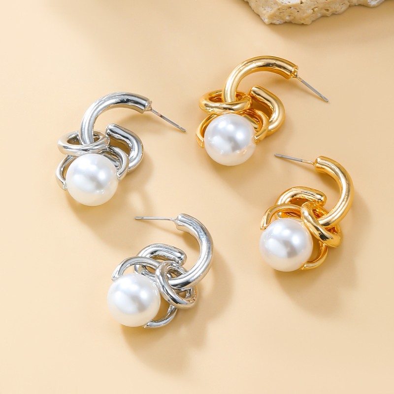 Multi-layer Ring Pearl Earrings Wholesaler