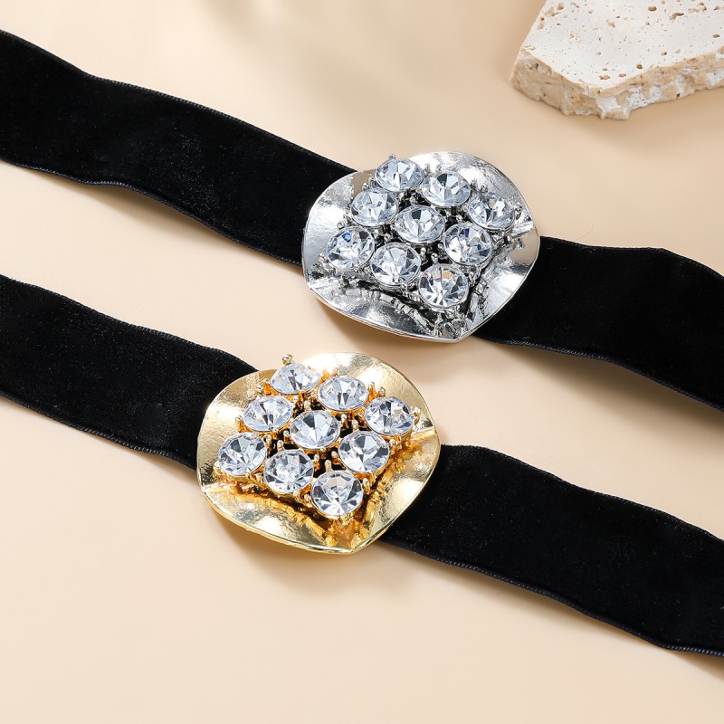 Diamond-encrusted Fabric Necklace Wholesalers
