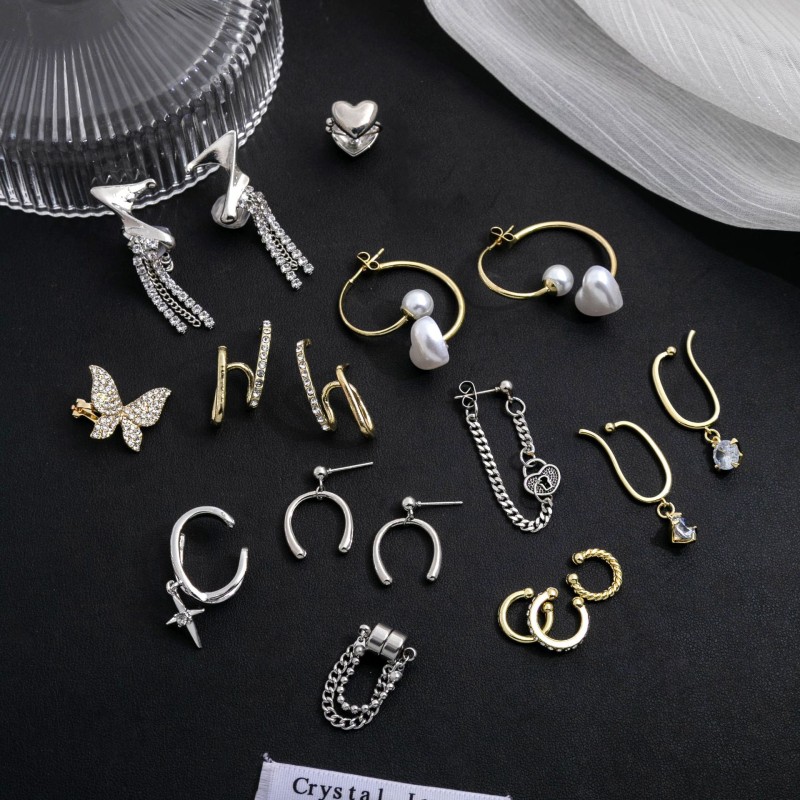 Geometric Diamond Pearl Ear Bone Clip Wholesalers
