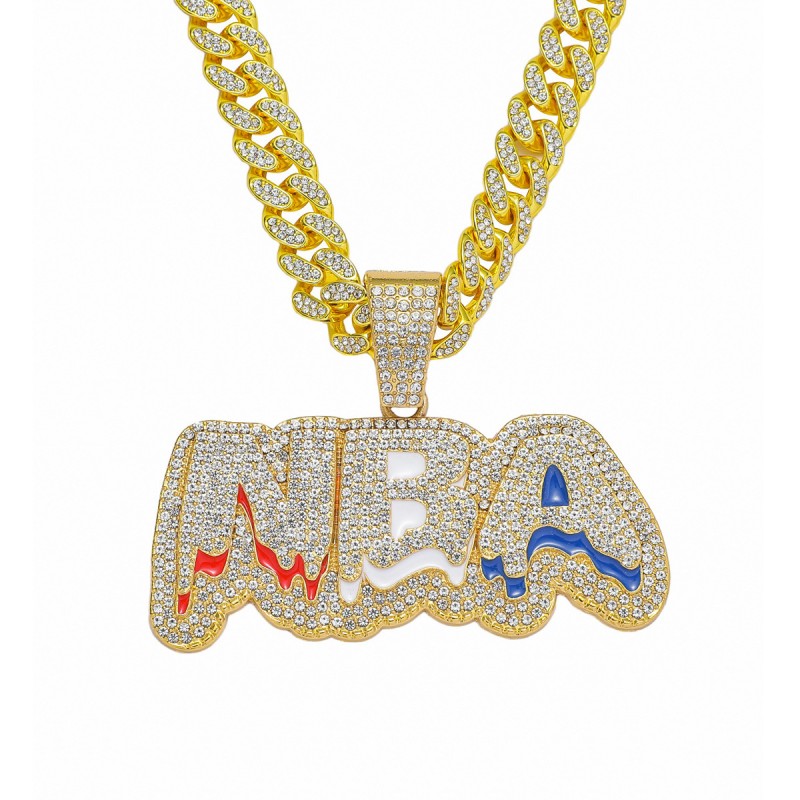 Full Diamond Letter Pendant Necklace Wholesalers