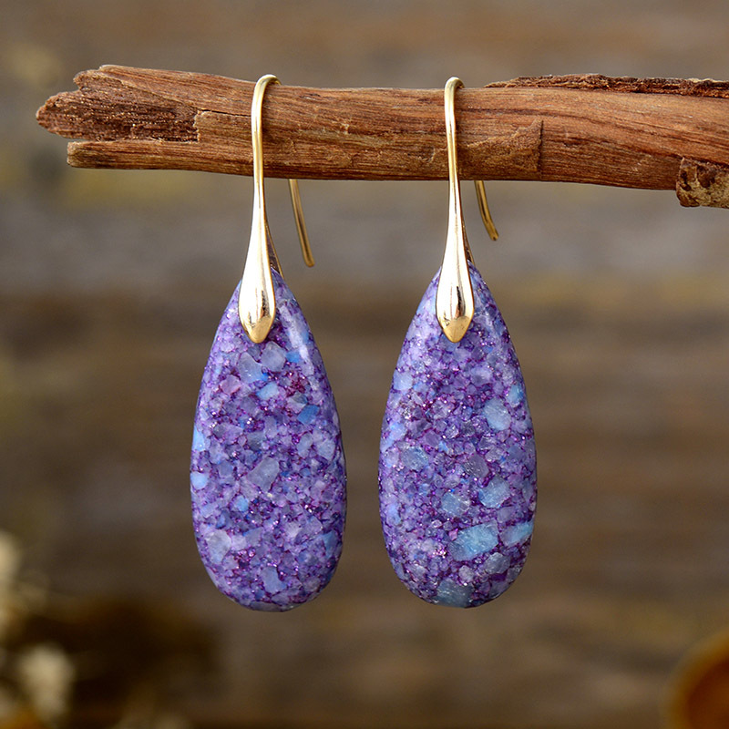 Natural Stone Water Drop Earrings Wholesalers