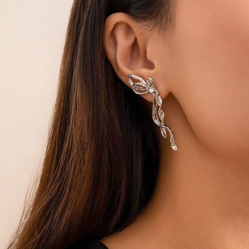 Diamond Bow Earrings Wholesaler