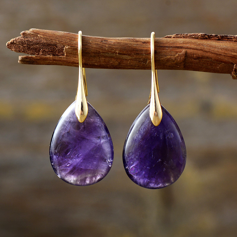 Natural Stone Crystal Pendant Earrings Wholesalers