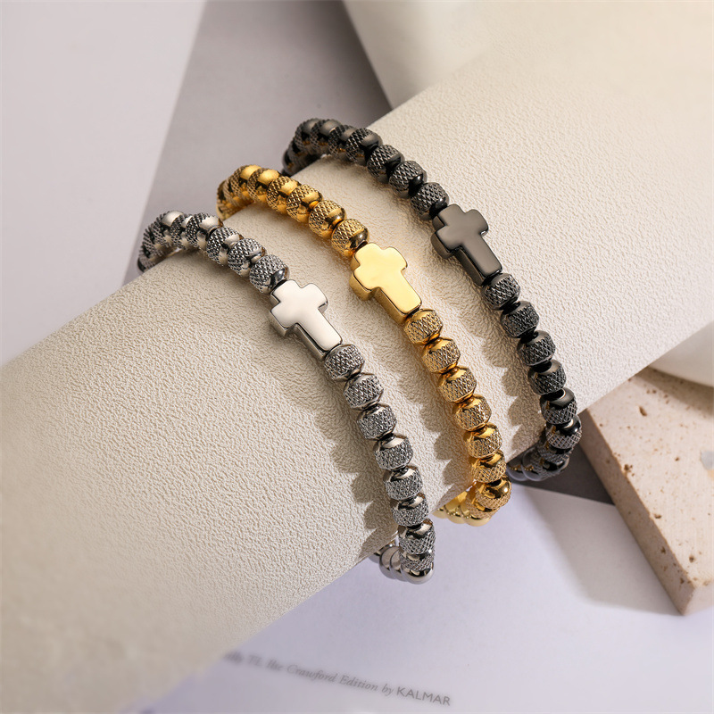 Copper Bead Cross Adjustable Bracelet Wholesaler