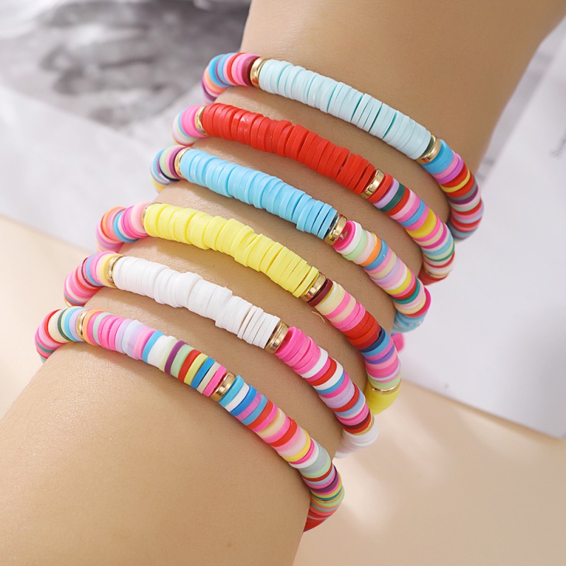 Mixed Color Overlapping Wearing Beaded Bracelet Set Wholesaler