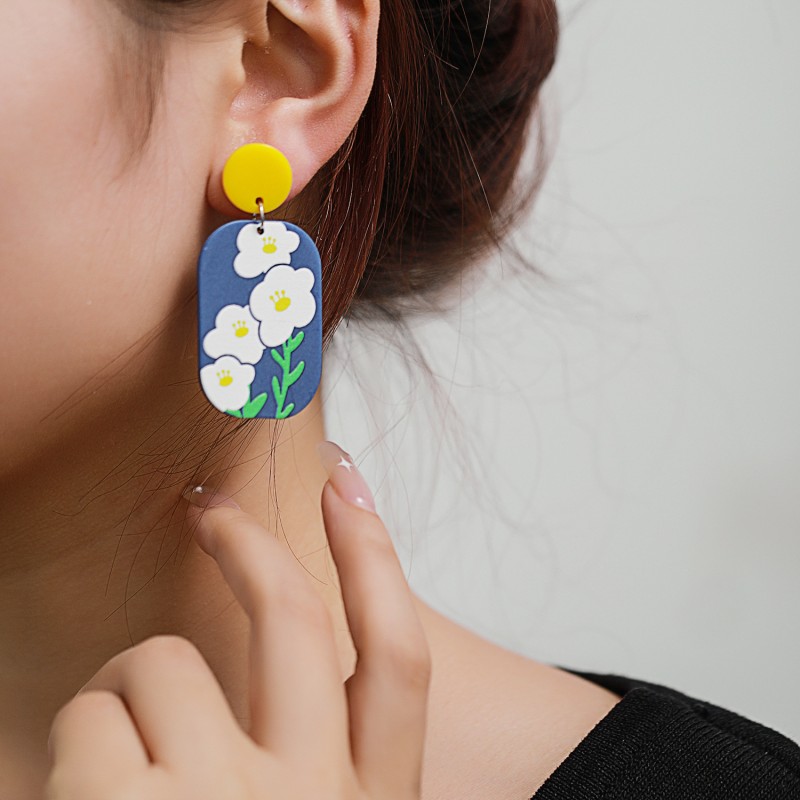 Painted Flower Earrings Wholesalers