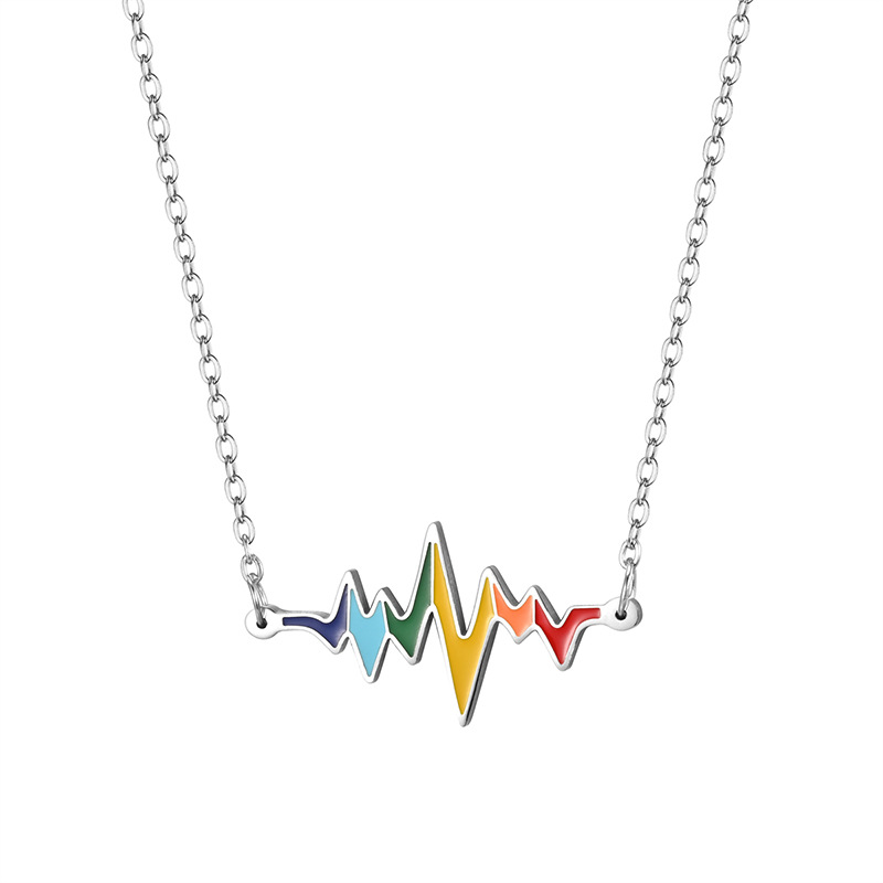 Stainless Steel ECG Rainbow Necklace Wholesalers