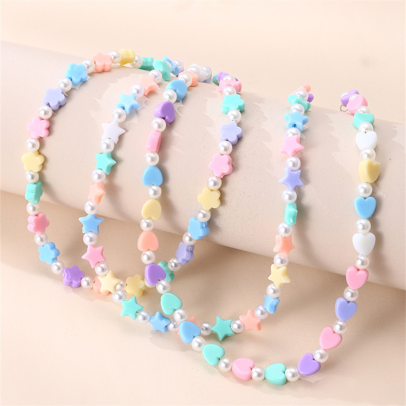 Love Bow Rice Beads Children's Necklace Set Wholesalers