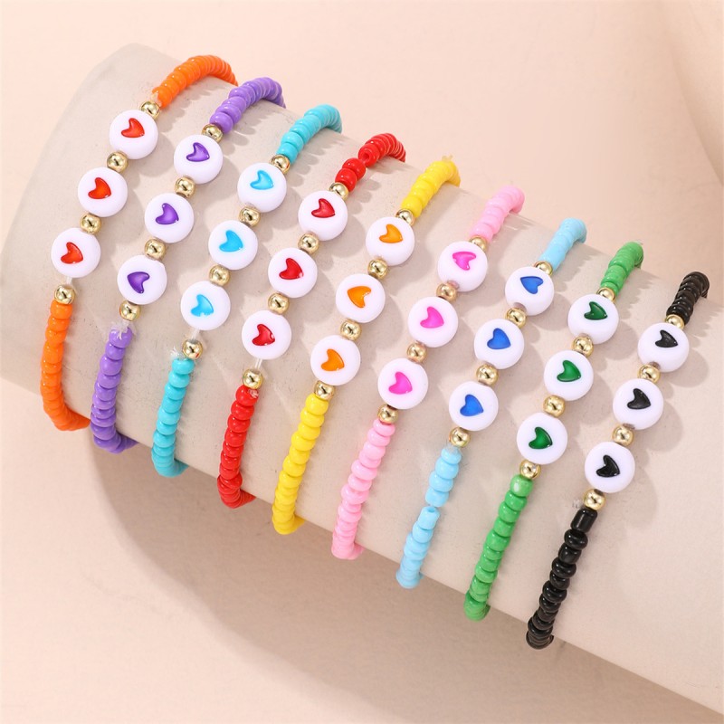 Color Love Rice Beads Children's Bracelet Set Wholesalers