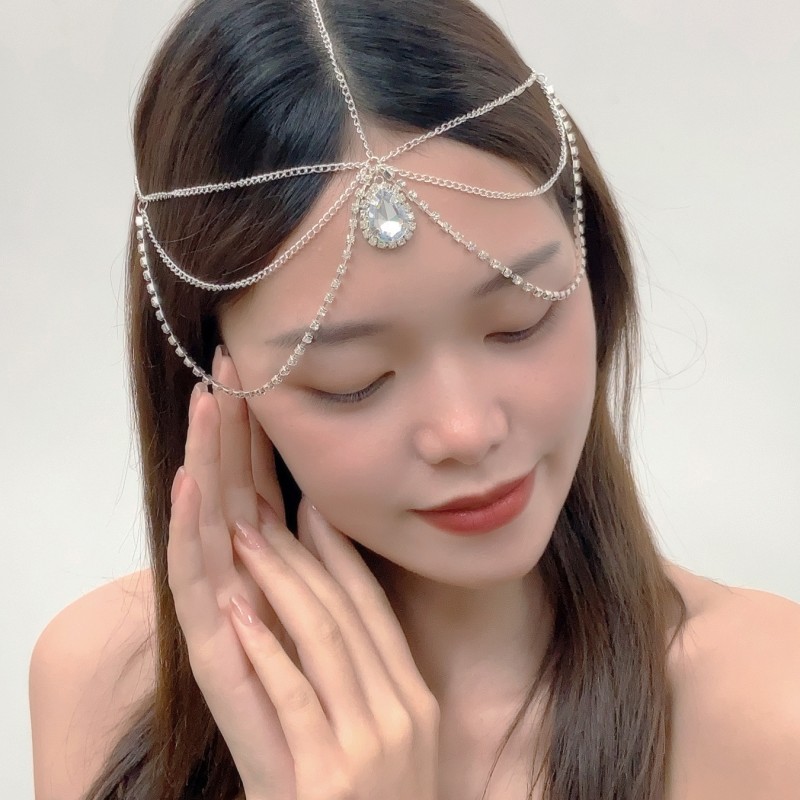 Water Drop Multi-layer Tassel Bride Forehead Chain Wholesalers