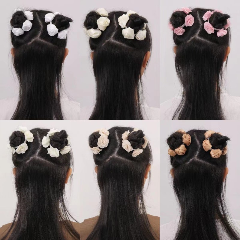 Three-dimensional Rose Flower Children's Hair Ring Wholesalers
