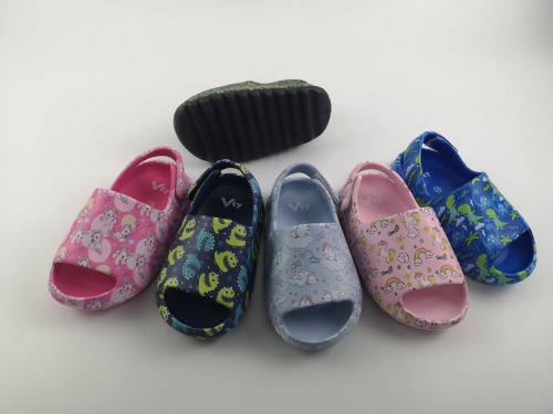 Summer Coconut Slippers Bag Heel Thick Sole EVA Sandals Children's Velcro Sandals