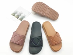 Women New Styles Summer Fashion Leather Flat Non-Slip Soft Bottom Comfortable Slippers For Women