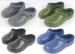 Warm EVA Clogs Customized Winter Garden Clog Eva Flat Solid Color Classic Plush Slide Clogs