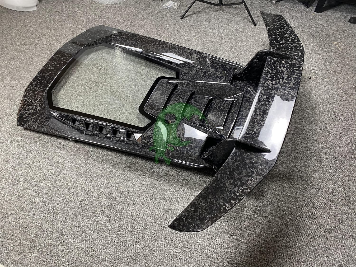 Forged Dry Carbon Fiber Rear Engine Cover & Lid & GT Spoiler Wing Set for Lamborghini Huracan LP610/LP580 - Performante Style