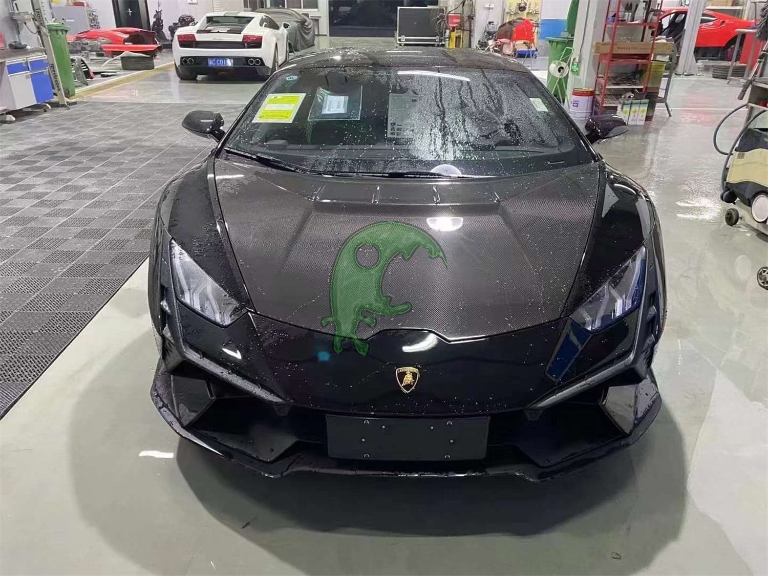 Tecnica Style Dry Carbon Fiber Front Hood For Lamborghini Huracan LP610 LP580 EVO bonnet cover