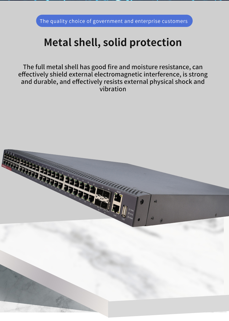 TOP-S5350-54TX Layer 3 network switch with Metal shell, solid protection