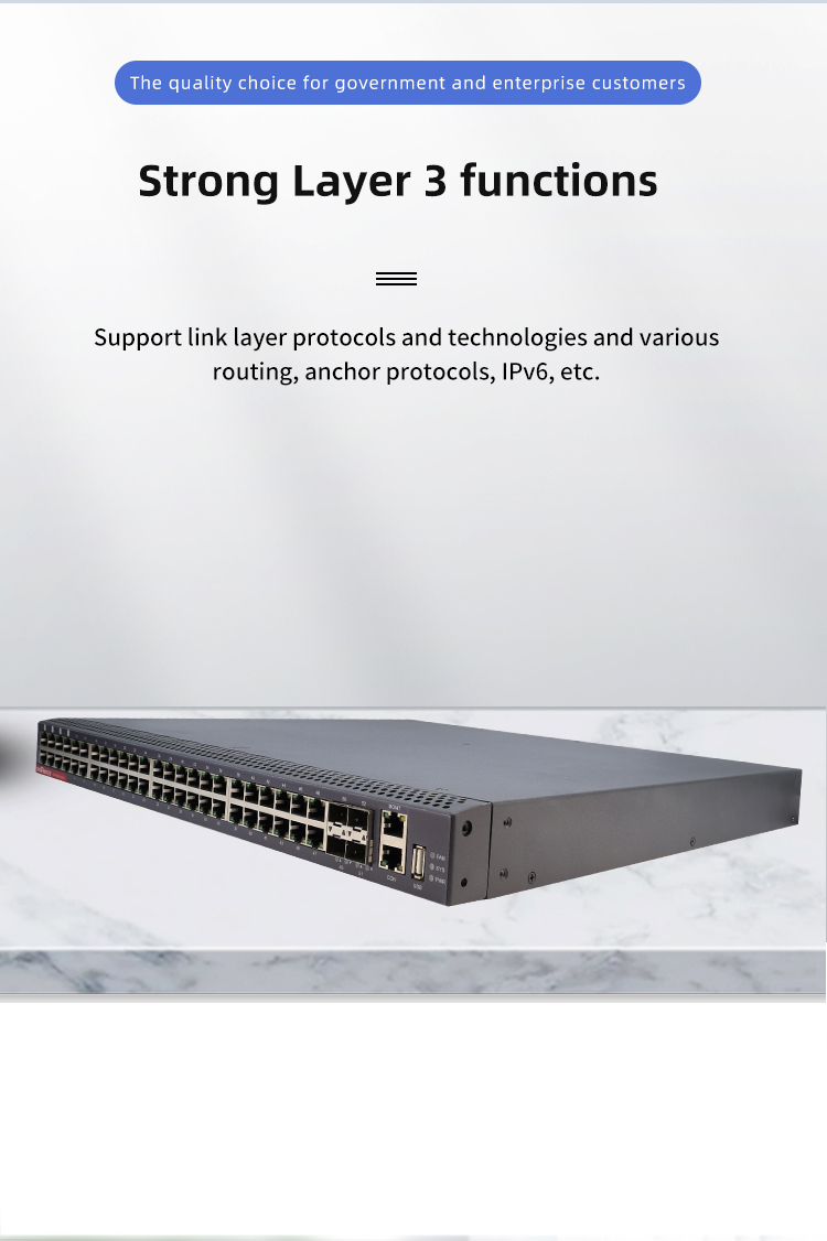 TOP-S5350-54TX Layer 3 switch support Rich security control strategies