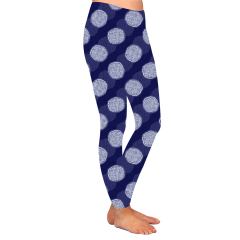 Purple wave dot high waist leggings