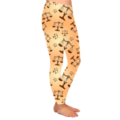Yellow high waist leggings with small scales